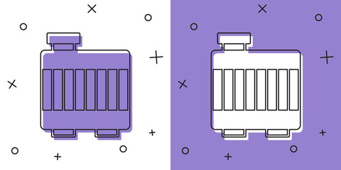 Poster - Set Car radiator cooling system icon isolated on white and purple background. Vector