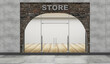 Empty Store Front with Big Arch Window