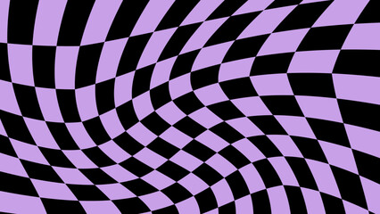 aesthetic purple and black distorted checkerboard, checkers wallpaper illustration, perfect for back