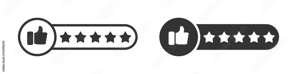 Customer satisfaction 5 star icon. Consumer or customer product rating ...