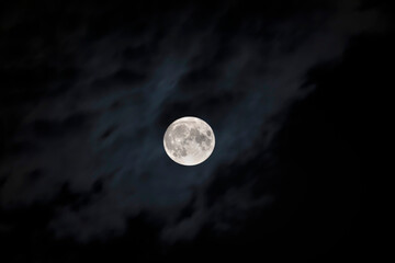 beautiful full moon in the night sky.
