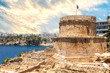 Wall Mural - Hidirlik Tower in the historic city centre of Antalya, Turkey	