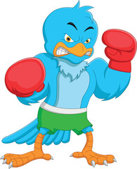 Wall Mural - angry bird boxing cartoon