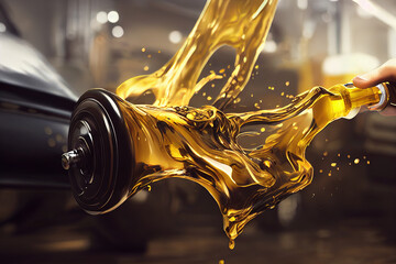 Wall Mural - Car motor oil splash