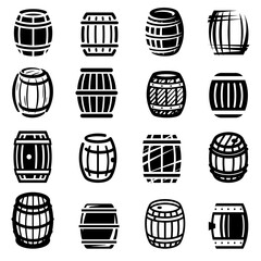 Wall Mural - Barrels collection set. Collection icon barrels. Vector