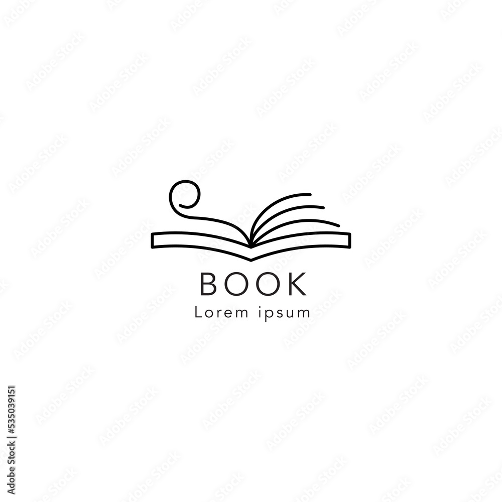 Monoline simple book logo icon vector inspiration, Line book logo design  template modern vector, book Logo Vector Illustration Stock Vector | Adobe  Stock, image size:1000x1000