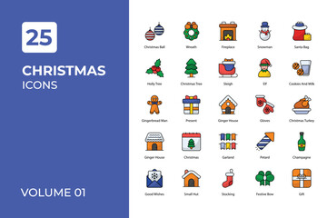  Christmas icons collection.