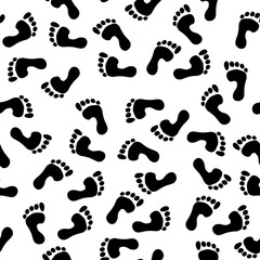 Sticker - Footsteps pattern. seamless background with prints of human footsteps. Vector template