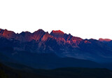 Fototapeta Fototapety góry  - Isolated Colorful Rocky Mountains At Sunset