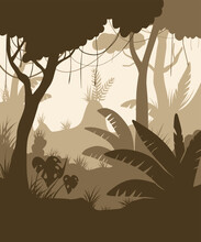Brown Forest Simple Background Illustration