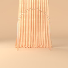 Leinwandbilder - Movie theater dramatic curtains on stage, classic drapery template 3d render illustration. Circus and standup scene interior