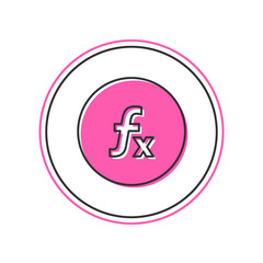 Poster - Filled outline Function mathematical symbol icon isolated on white background. Vector