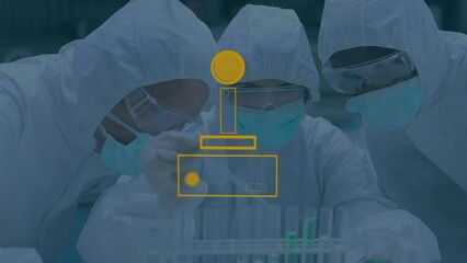 Poster - Animation of gamepad over diverse scientists in lab