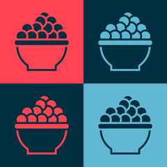 Sticker - Pop art Caviar icon isolated on color background. Vector