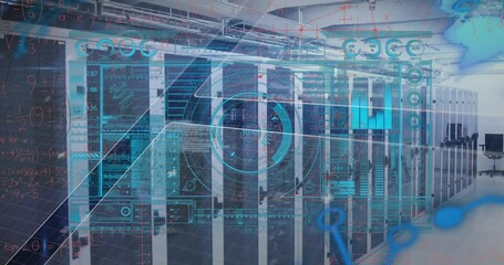 Poster - Animation of data processing over server room
