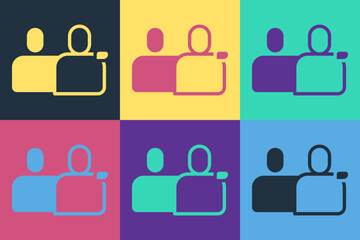 pop art bff or best friends forever icon isolated on color background. vector