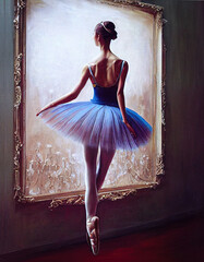 Poster - Drawing of a Dancing Girl - Ballerina