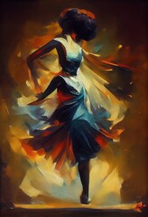 Wall Mural - Drawing of a Dancing Girl - Ballerina