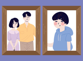 Wall Mural - parents and son family korea pictures