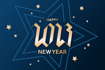 Wall Mural - 2021 new year.  Lettering, sparkling particles. Christmas sparkling template for holiday banner, flyer, card, invitation, cover, poster. Modern style.  Vector illustration. blue