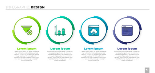 Poster - Set Filter setting, Data analysis, Failed access cloud storage and Software. Business infographic template. Vector