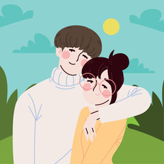 Canvas Print - cute couple korea