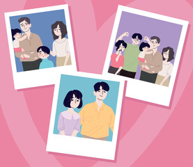 Wall Mural - set of korean pictures families