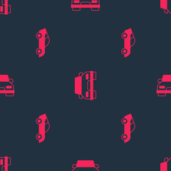 Wall Mural - Set Car and on seamless pattern. Vector