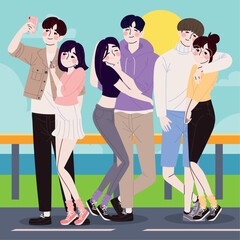 Wall Mural - group couple of korea