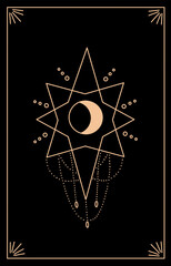 Wall Mural - Mystical esoteric symbols. Magic sign illustration. Witchcraft emblem, magic religion tattoo. Vector illustration