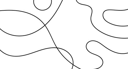 Poster - curve waves pattern. thin line wavy abstract background. line art striped graphic template. vector i