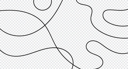 Poster - curve waves pattern. thin line wavy abstract background. line art striped graphic template. vector i