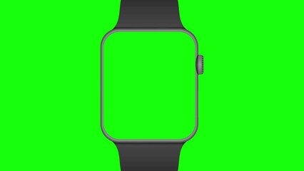 Poster - Smart watch with green screen. Animated mockup with motion zoom effect. Animation for presentation on mockup screen