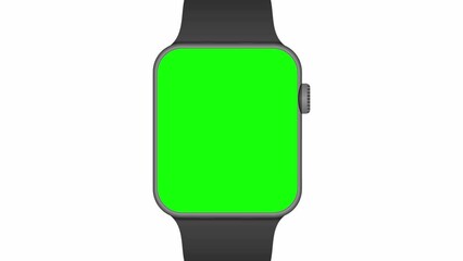 Poster - Smart watch with green screen. Animated mockup with motion zoom effect. Animation for presentation on mockup screen