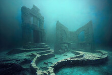 Ancient Underwater City, Ocean Scene, Atlantis , Fantasy Background Wallpaper