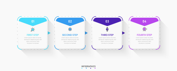 Vector Infographic label design template with icons and 4 options or steps. Can be used for process diagram, presentations, workflow layout, banner, flow chart, info graph.