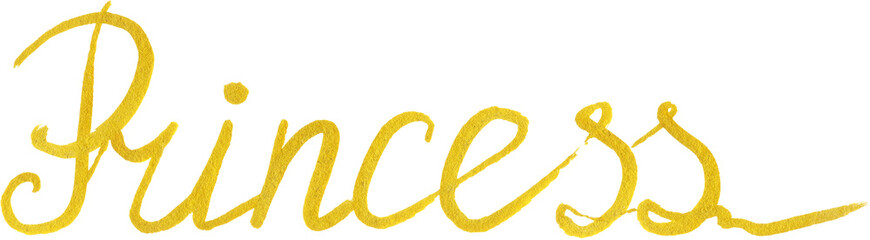 Wall Mural - Princess gold golden word lettering typography isolated art