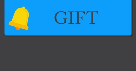 Poster - Gift Text on notification bubble from portable information device screen. Mobile app message, connection, communication concept. Animated video.
