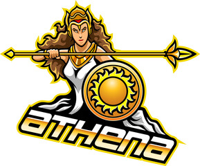 Wall Mural - Athena esport mascot 