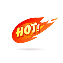 Hot Fire Sign, Promotion Fire Banner, Price Tag, Hot Sale, Offer, Price.