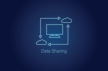 Wall Mural - data sharing icon vector illustration