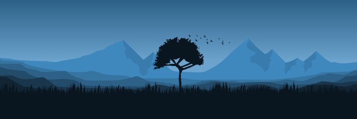 mountain landscape flat design vector good for wallpaper, background, backdrop, banner, web, and design template