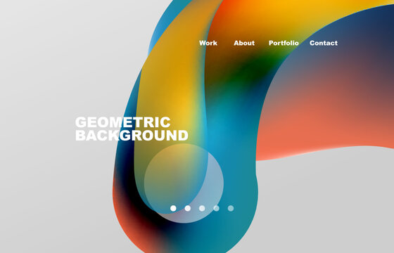Abstract liquid background for your landing page design. Web page for website or mobile app wallpaper