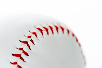 Wall Mural - closeup of an baseball against white background