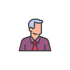 Wall Mural - Businessman avatar filled outline icon