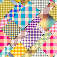 Aufkleber - Geometric abstract pattern. Intersection patchwork plaid style