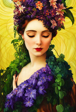 Art Nouveau Garden Goddess