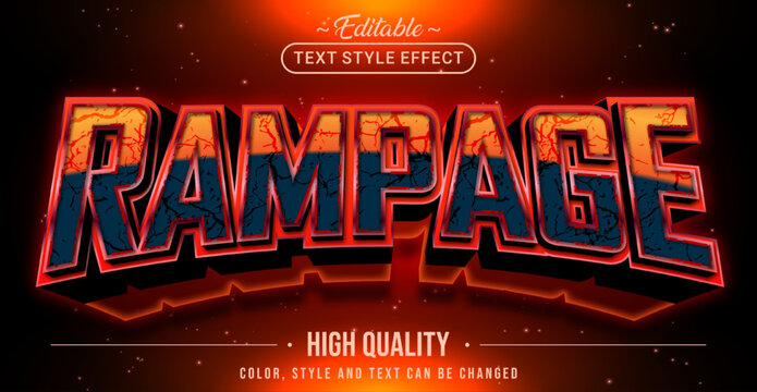 Editable text style effect - Rampage text style theme.