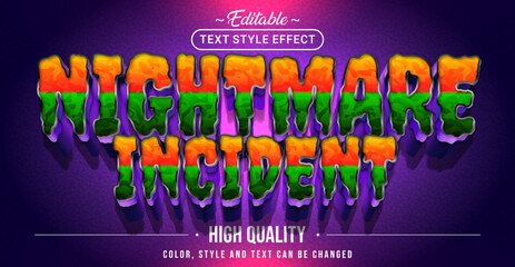 Poster - Editable text style effect - Nightmare Incident text style theme.