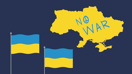 Sticker - ukraine no war lettering animation